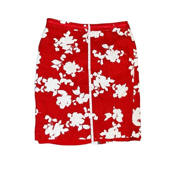 Talbots Skirt Red and White Above the Knee Size 12 100% Cotton - Picture 1 of 3
